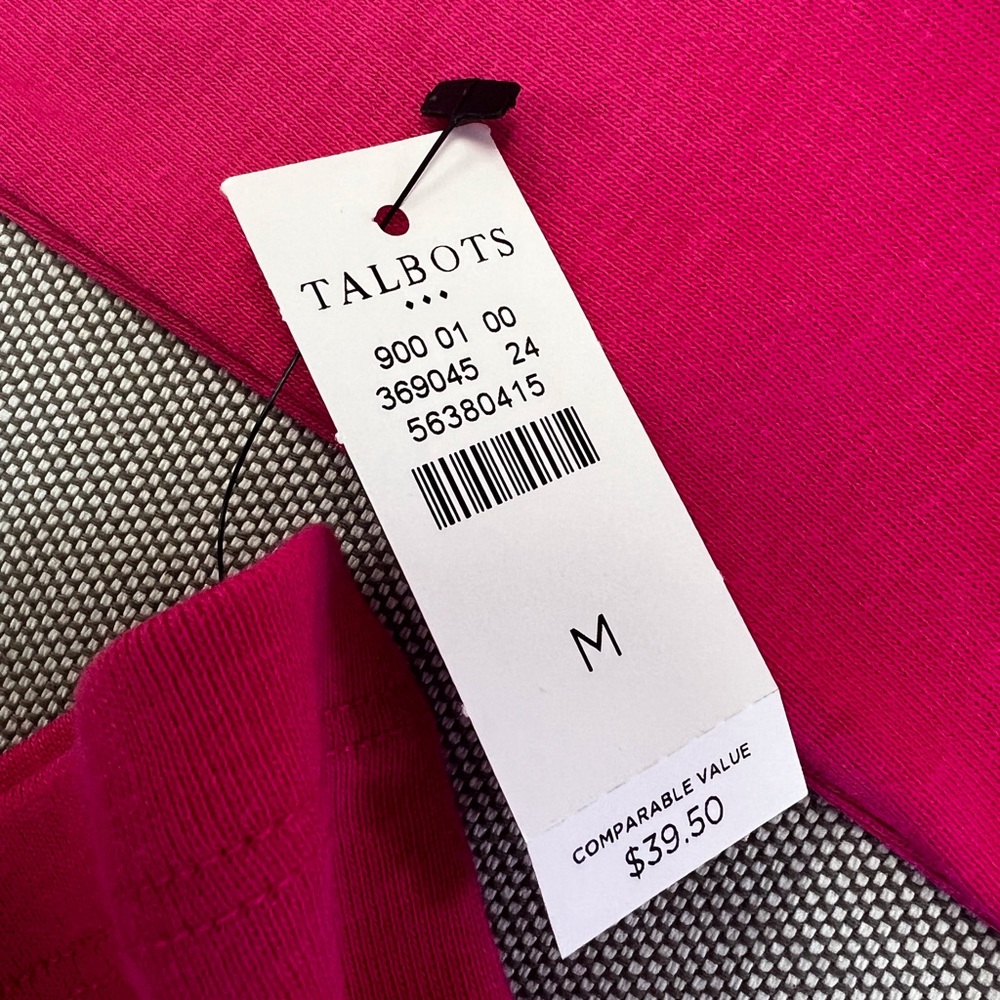 TALBOTS Cotton Long Sleeve Tee/ Cabaret Pink - Picture 4 of 4